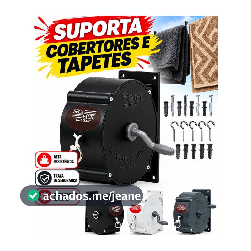 Varal De Roupas Retrátil Recolhivel Para Parede Seca Fácil Com Corda De 30m  Manivela Carretilha Para Apartamento