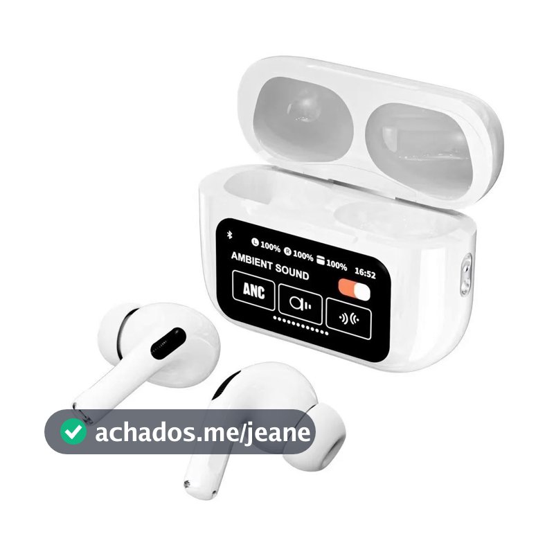 Fone A9 Pro Touch Screen ANC De Ouvido Sem Fio TWS Ruído Cancelando Bluetooth 5.3 Suporte APP Longa Duração Da Bateria