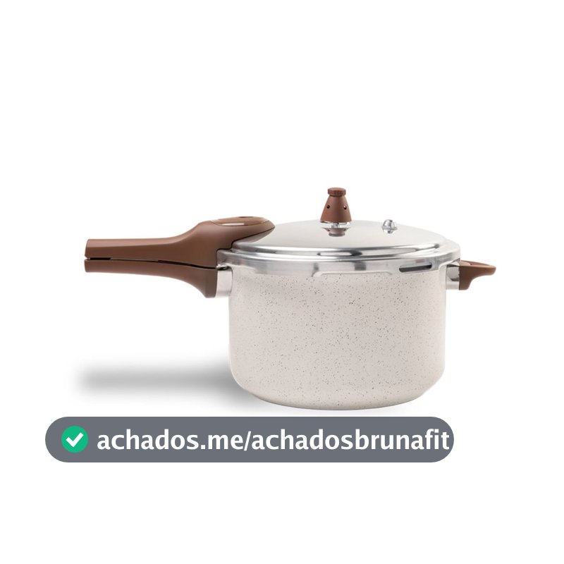 Panela de Pressão 6.8l Brinox Ceramic Life Pressure com Fundo de Indução 24 cm Vanilla