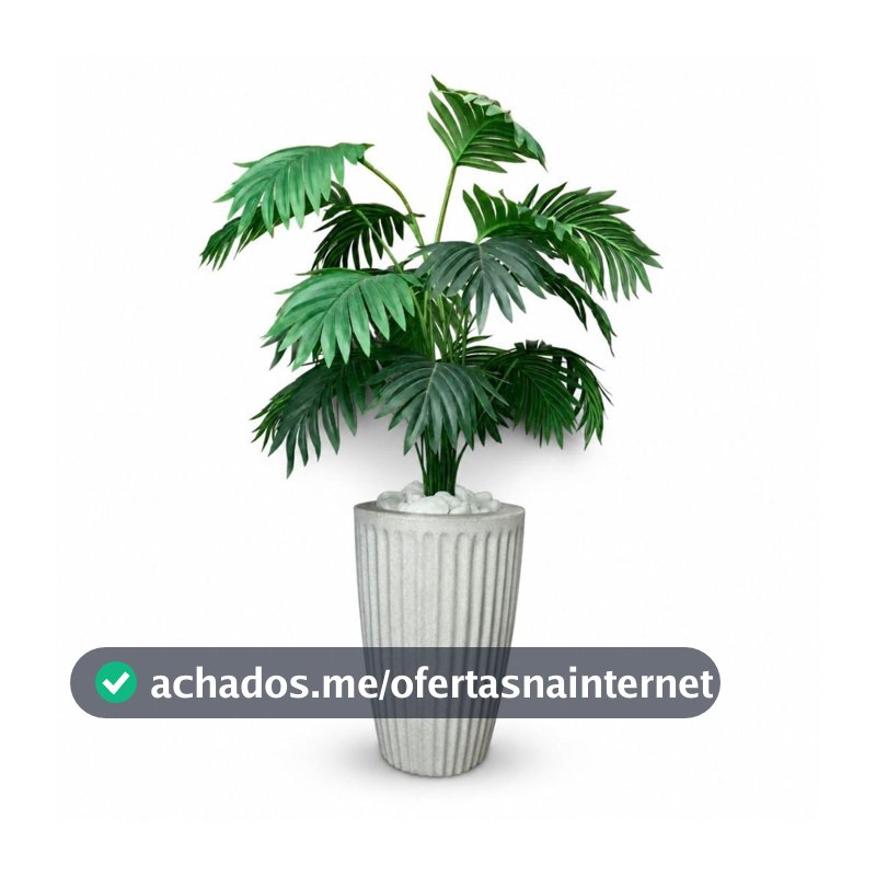 Planta Artificial Palmeira com Vaso 15 Folhas  Polietileno Cone Romano