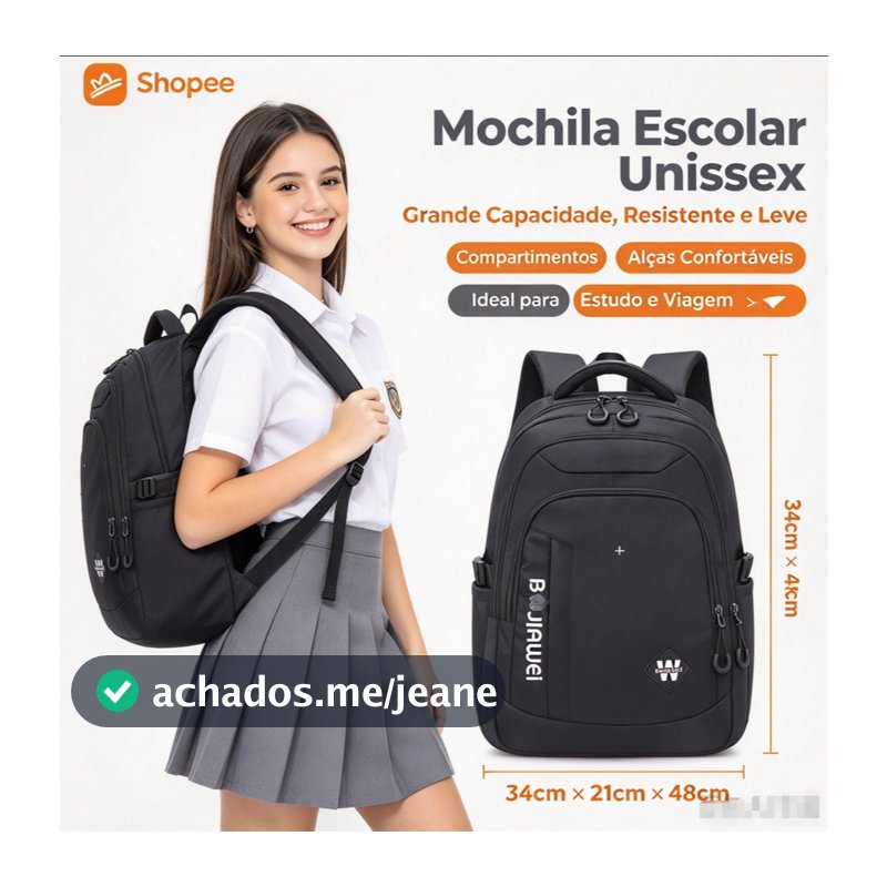 Mochila Feminina Coreana casual e leve para estudantes do ensino médio Impermeavel