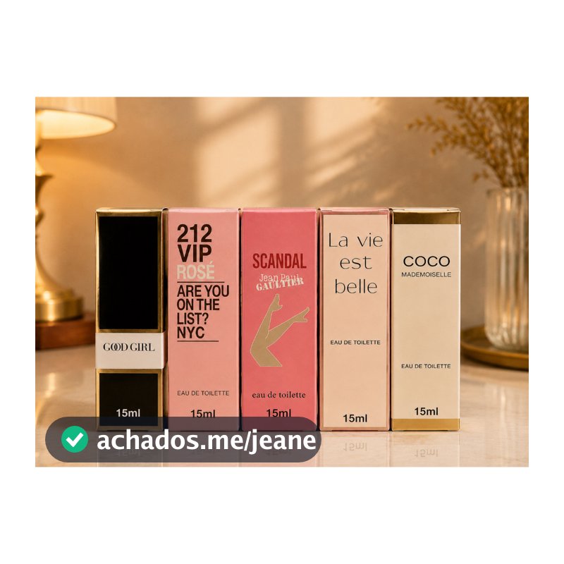 Kit 5 Mini Perfumes Femininos 15ml Fragrâncias Portáteis Para Bolsa