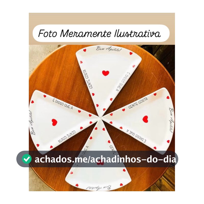 Prato de Pizza em Cerâmica Escrita Coração - 1 peça