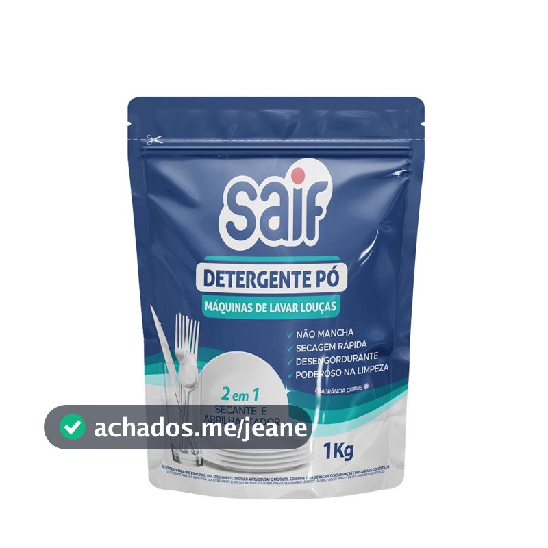 Detergente em Pó 1KG Lava Louças Saif