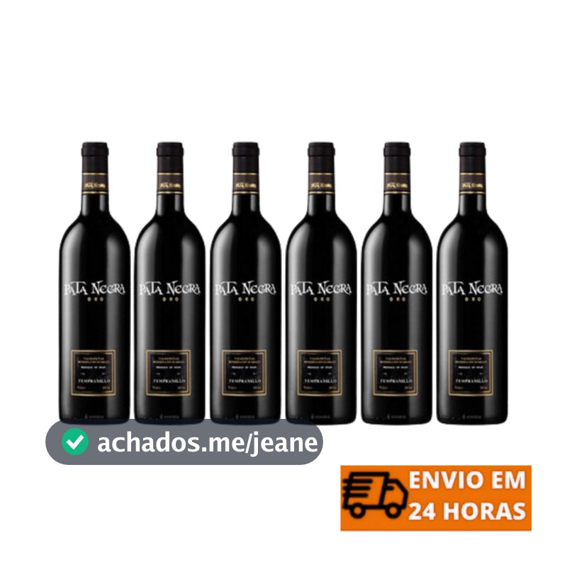 Vinho Tinto Espanhol Pata Negra Oro Tempranillo 750ml (6 Un)
