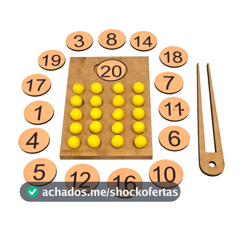 Brinquedo Pedagógico Madeira Montessori Jogo De Contagem Números E Quantidades Com Pinça Coordenação Motora MDF
