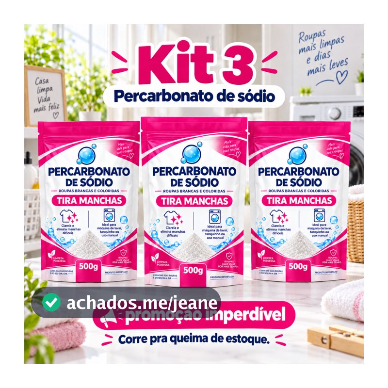 Alvejante Tira manchas 1kg + Percarbonato de sódio alvejante 1kg