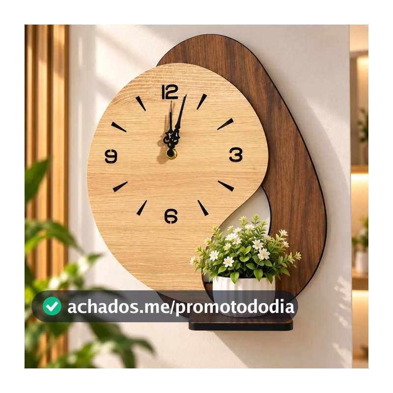 Relógio de Parede Decorativo Com Prateleira Moderno Luxo Sala Quarto Escritório Decoração Últimas Unidades