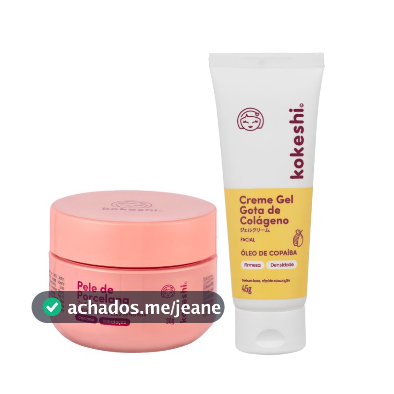 Kit Pele de Porcelana para Peles Sensíveis e  Gota de Colágeno Kokeshi – Hidratação e Cuidados Faciais