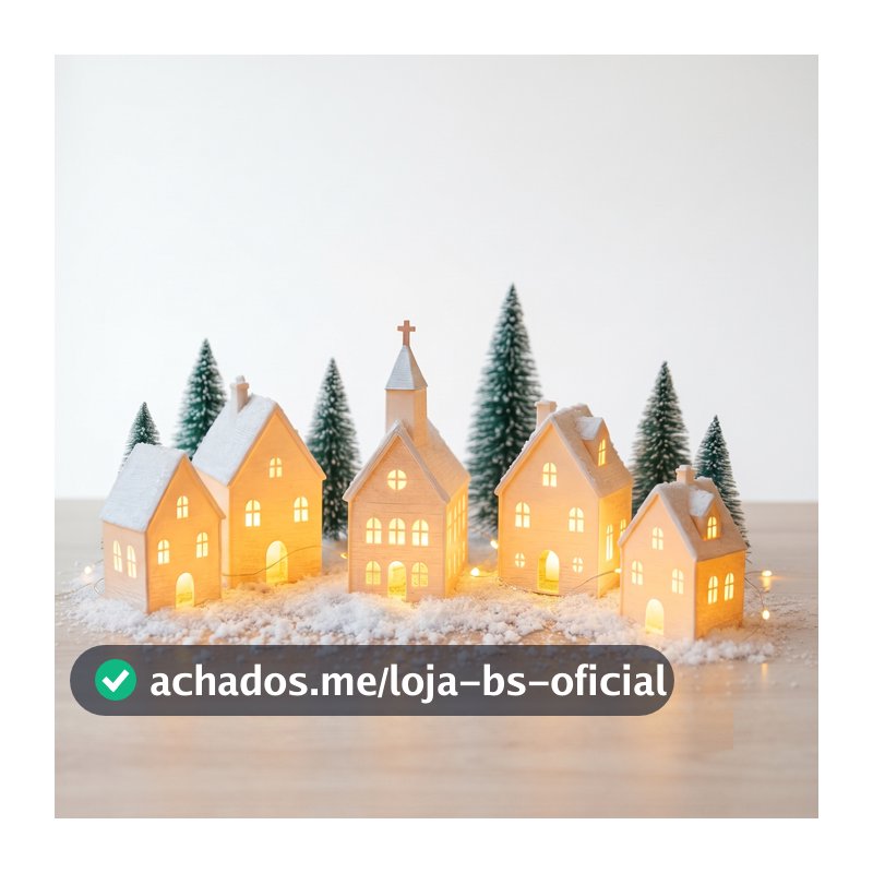 Kit 5 Casinhas Vila Natalina Iluminadas - Com Velas de Led - Magia e Aconchego para o seu Natal