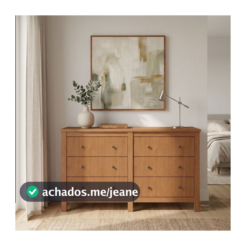 Comoda 6 Gavetas Maggiore Amendoa Clean Lopas
