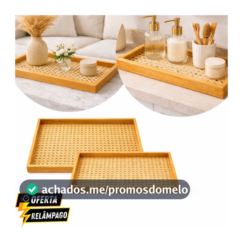 Bandeja Organizadora Decorativa Palha Vidro Marmorizado Multiuso Retangular Metal Dourado Rosê para Banheiro