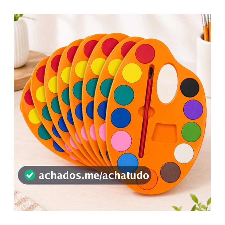 Lembrancinha de Pintura Colorir Infantil Aquarela Estojo 12 cores Kit Lembrancinha Colorir