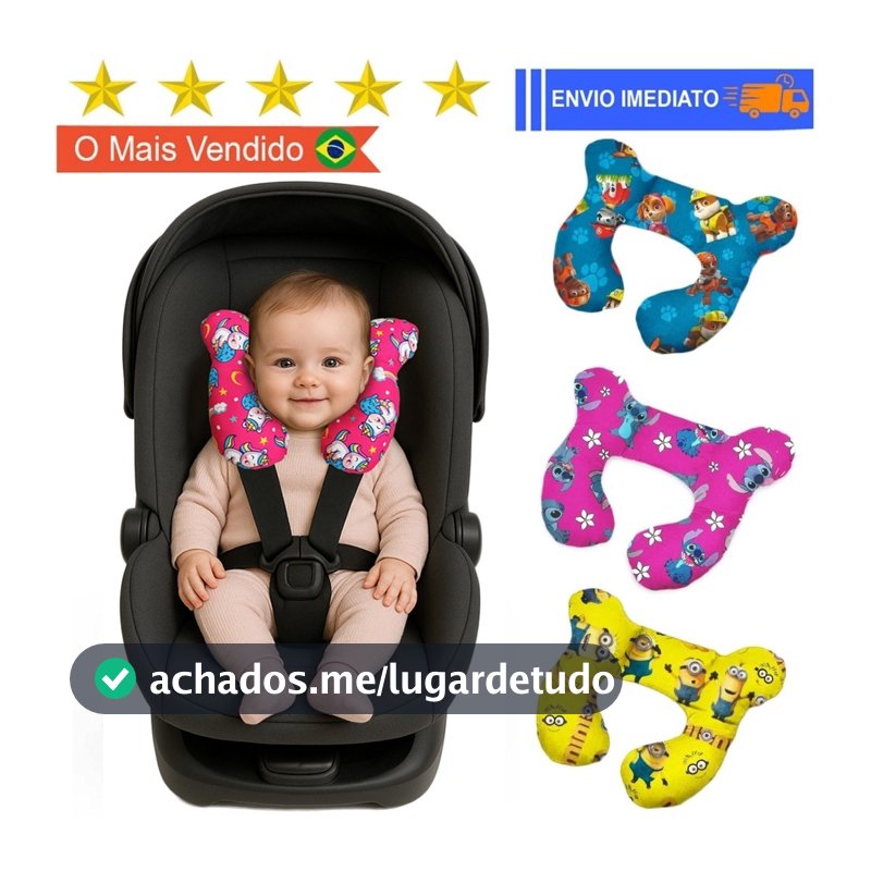 Almofada de Pescoço Bebê com Apoio de Cabeça para Cadeirinha bebe conforto