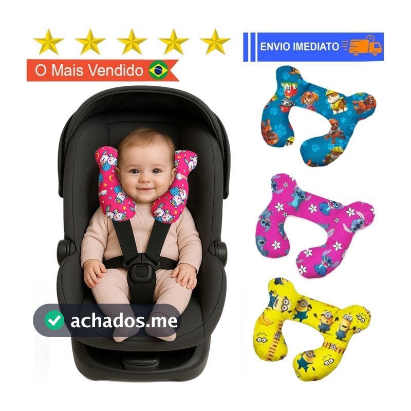 Almofada de Pescoço Bebê com Apoio de Cabeça para Cadeirinha bebe conforto