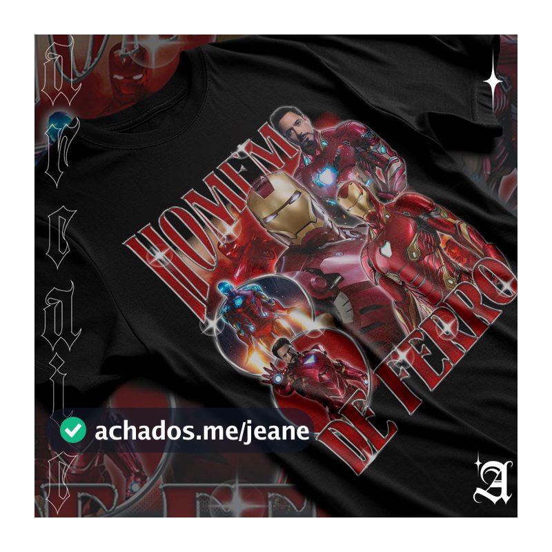 Camiseta Premium Marvel Comics IronMan Homem De Ferro Super Herói Avengers Vingadores 100% Algodão