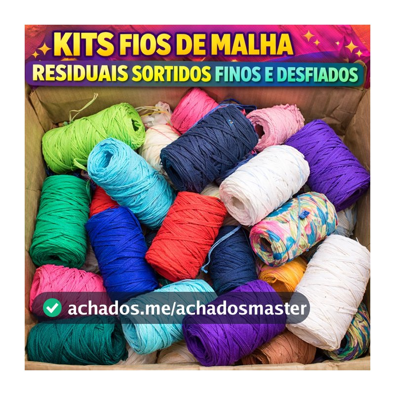 Misturinhas Fios de Malha Residuais 1 2 3 4 e 5Kg Desfiados Finos Estampados Furadinhos - Cores sortidas - Crochê