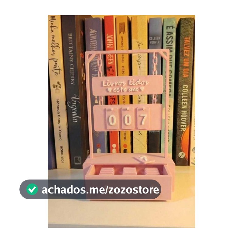 Contador de Livros Lidos Anual Com Gavetinha Decorativo