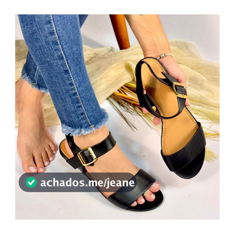 Sandália Rasteira feminina Elegante e Confortavel fivela