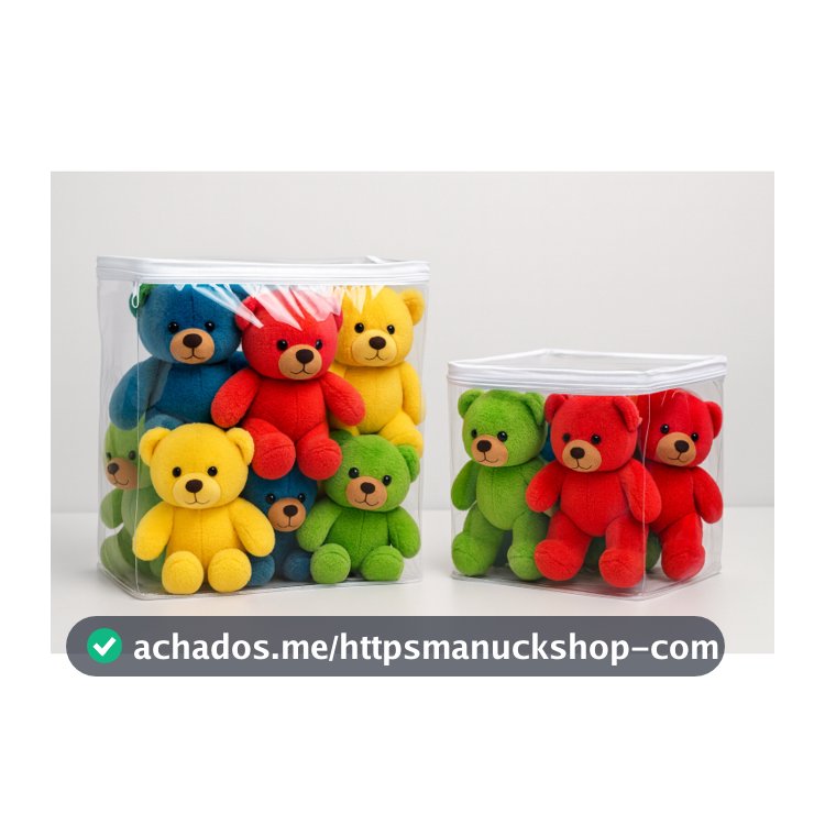 Kit 5 Saco Organizador Multiuso Brinquedo Guarda Roupa Porta Tudo Pvc e Ziper