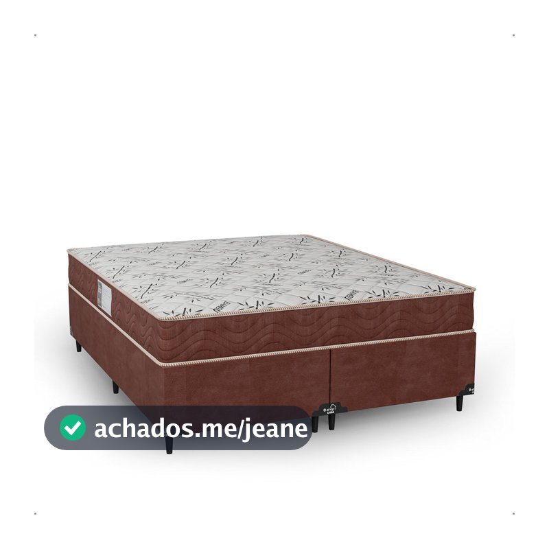 Cama Box Queen Bipartido + Colchão D33 One Face - Suede Marrom