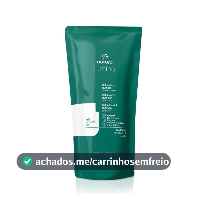 Refil Máscara Reconstrutora Cabelos Crespos Natura Lumina