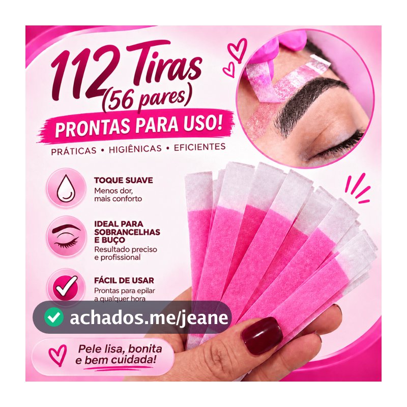 Kit 112 Tiras de Cera para Sobrancelhas e Buço
