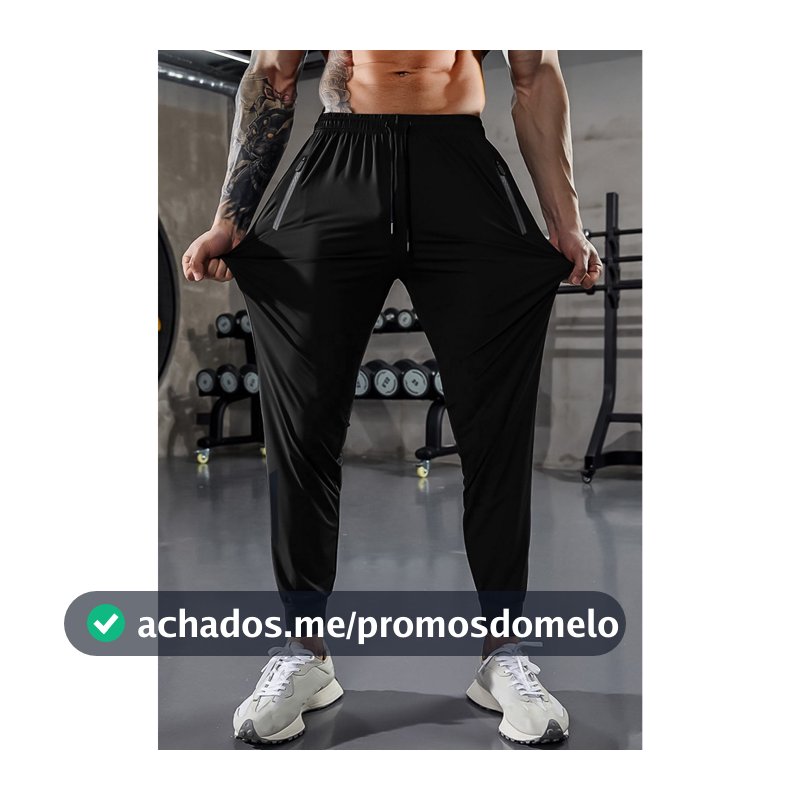 Calça Masculina Jogger Poliamida C/Elastano Esportiva Academia Slim Treino