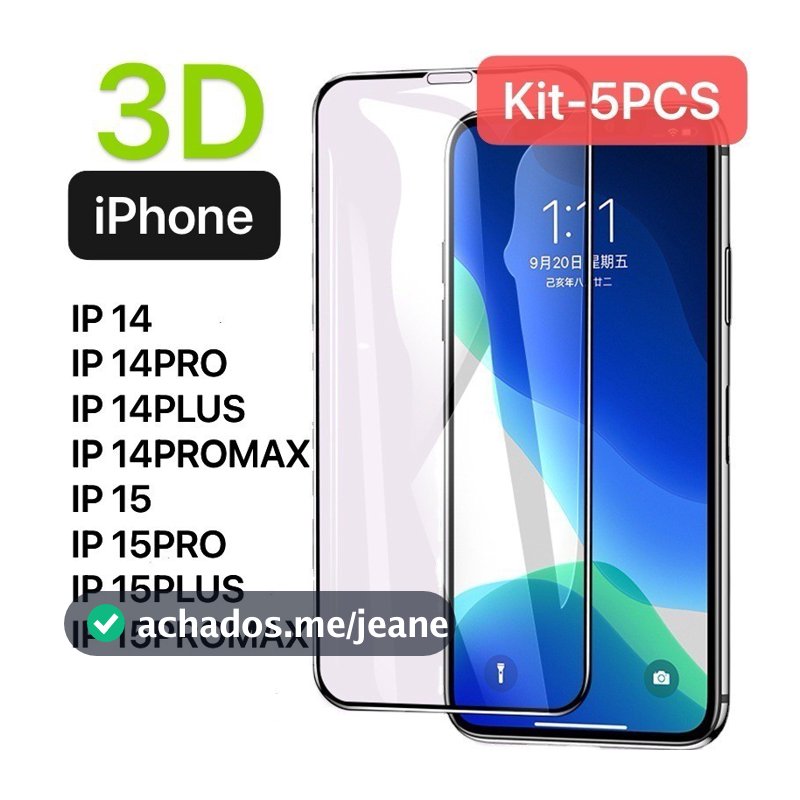 Película De Vidro 3d iPhone 14 14Pro 14PLUS  14ProMAX iPhone 15 15Pro 15Plus 15ProMAX