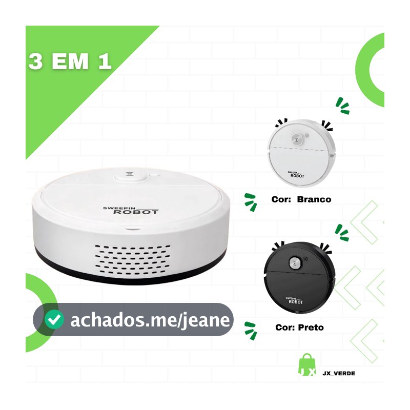 Robô Varredora/Aspirador De Pó Automática 3 Em 1 Limpeza Doméstica Robótico Inteligente E Silencioso