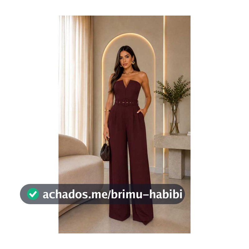 Macacão Longo Pantalona Feminino Alfaiataria  Corset Tomara que Caia Cinto Social Clássico Elegante