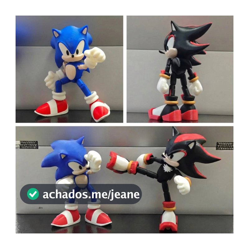 Boneco Sonic e Shadow Articulado – E Toda Sua Turma