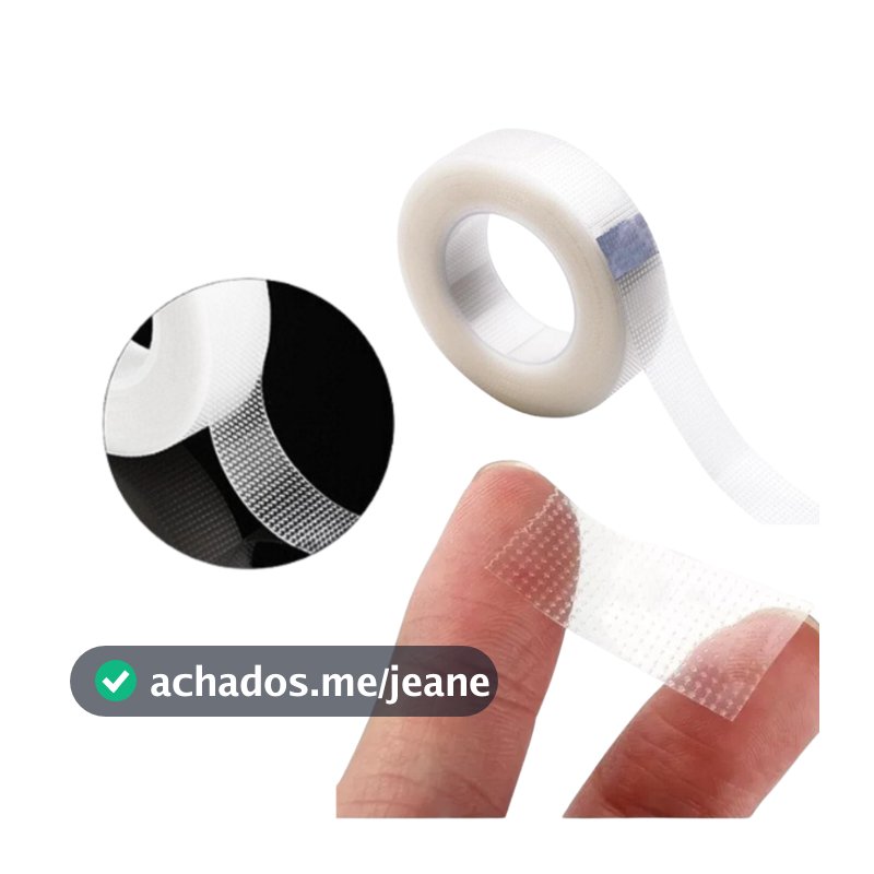 Kit Fitas Transpore Adesiva Transparente Antialérgica para Extensão de Cílios 10m