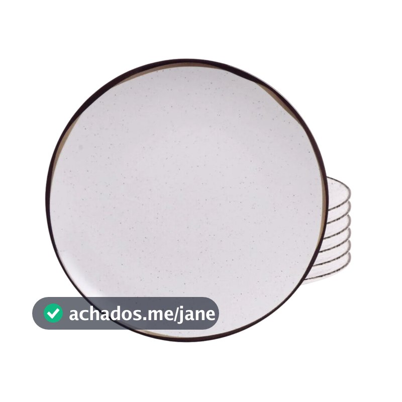 Jogo De Pratos Raso Refeição Kit 6 Peças Porcelana 25cm Canyon Tramontina Jantar