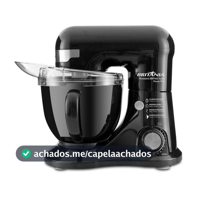 Batedeira Planetária Britânia BBP760P Power Plus Turbo 700W