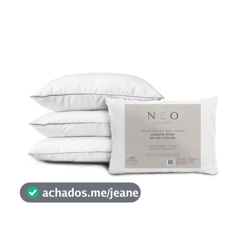 Travesseiro Alto e Firme Suporte Neo Prime Ecopluma 233 Fios 50x70cm - Camesa