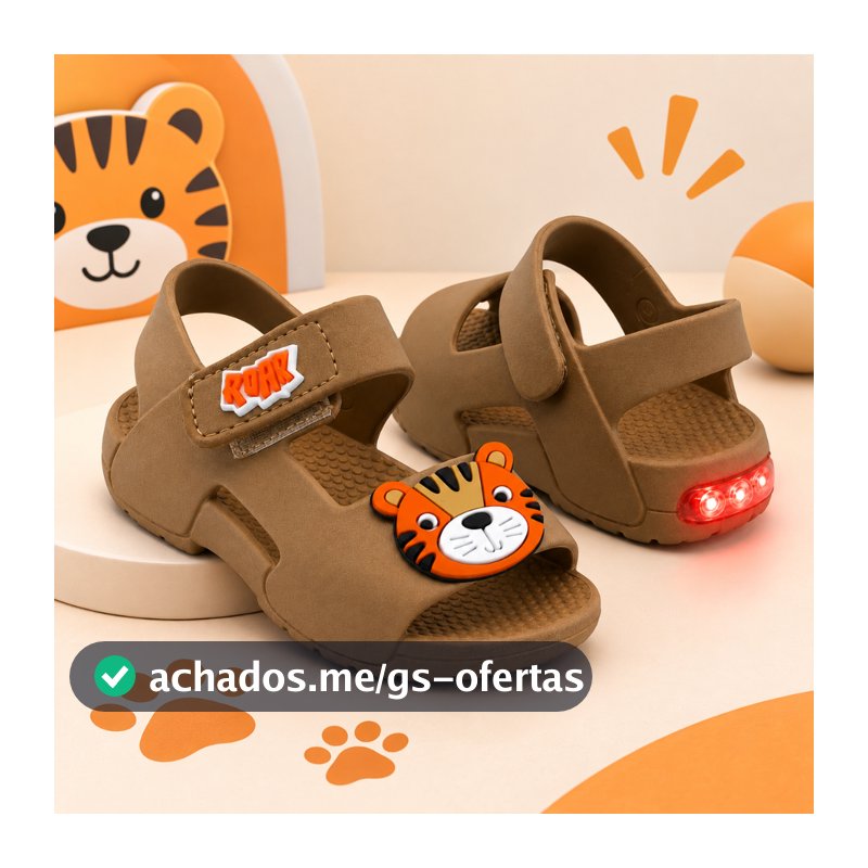 Sandália Infantil Menino Papete Criança Com LED Confortável e Anatômico