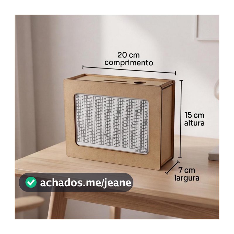Cofre Desafio 10mil - MDF - método japonês - cor cru