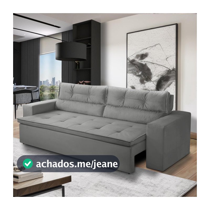 Sofá Retrátil e Reclinável 3 lugares com Molas 1,80m Vegas Suede Adonai Estofados