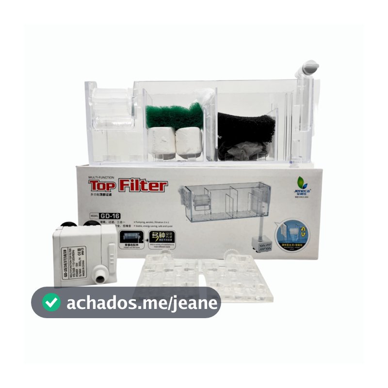 Jeneca Gd-16 Filtro Sump Hang On De Acrilico Para Aquario até 60 Litros