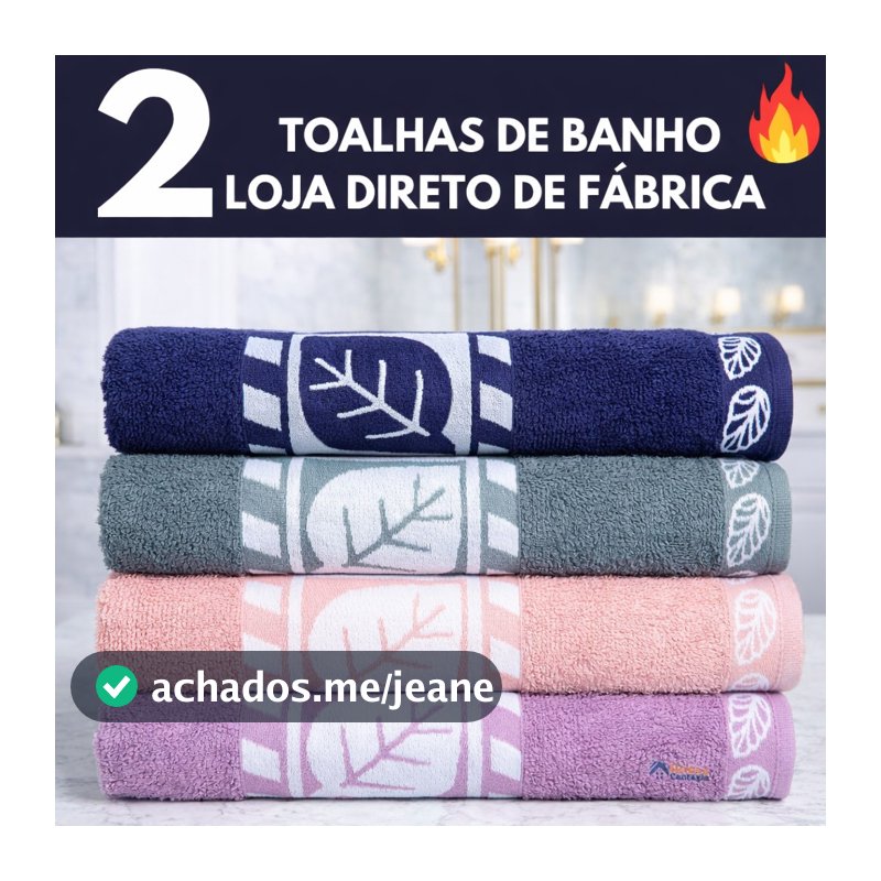 Kit c/2 Toalha de Banho Banhão Grande Felpuda 1,35x75cm  100% Algodão premium