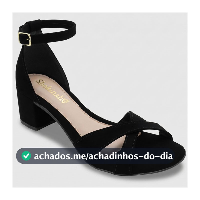 Sandália Feminina Shekinah Salto Baixo Grosso Saltinho Moda Confortável Tendência