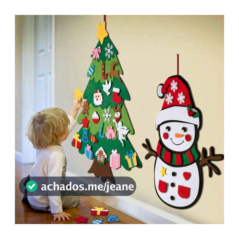 Feltro Árvore De Natal DIY Parede Pendurado Ornamentos Da Árvore De Natal Presente Para O Menino Menina Porta Ornamento Da Parede Decoração Bebê Brinquedos Montessori