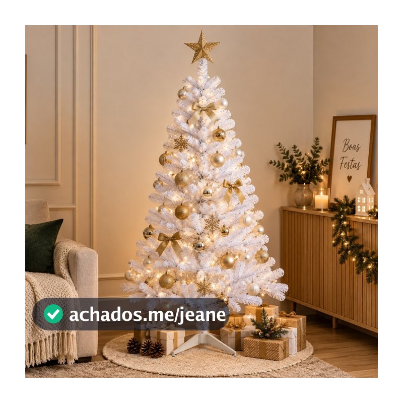 Árvore De Natal 1,50M Branca Decoração Natalina