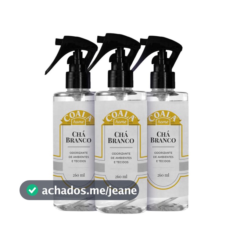 Kit 3 Odorizantes de Ambientes e Tecidos Chá Branco