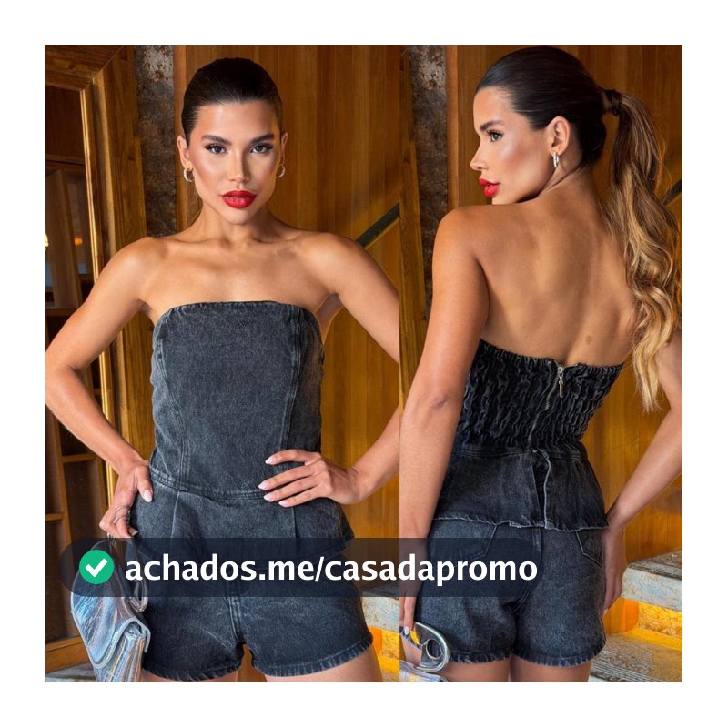 Conjunto Feminino Jeans Preto Marmorizado Premium