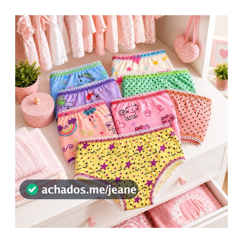 Kit 10 Calcinha Infantil Menina Algodão Estampadas Feminina Criança Confortáveis