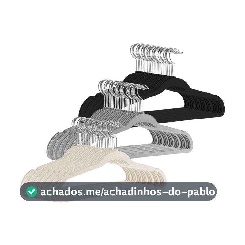 Kit Cabides Veludo Para Roupas Adulto 30 Unidades Fino Resistente