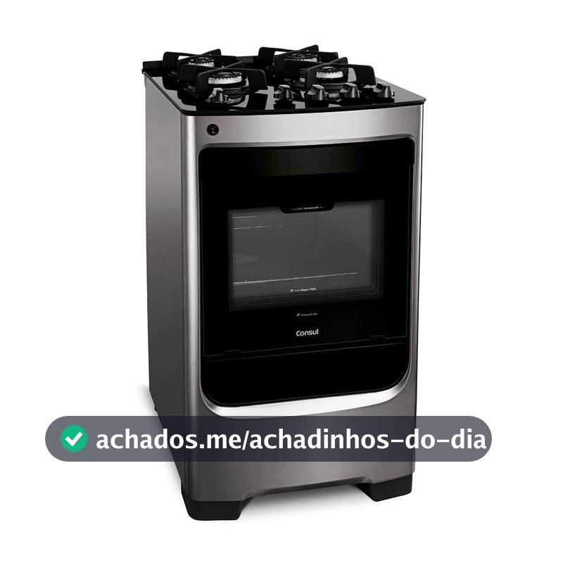 Fogão 4 Bocas CFO4VAR Trempe de Ferro Fundido e Mesa de Vidro Consul - Bivolt