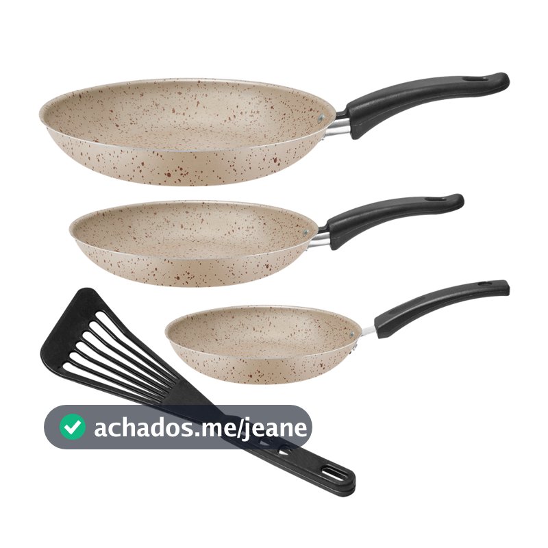 Jogo De Frigideira Antiaderente Kit 3 Peças